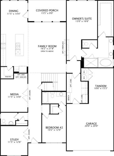 Drees Homes 65'Deerfield II 1F Floor plan