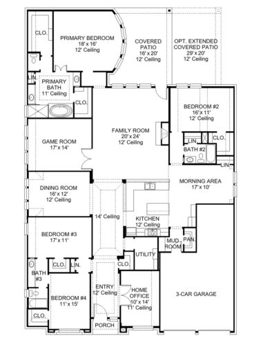 Perry Homes 70'-3465w Floor plan
