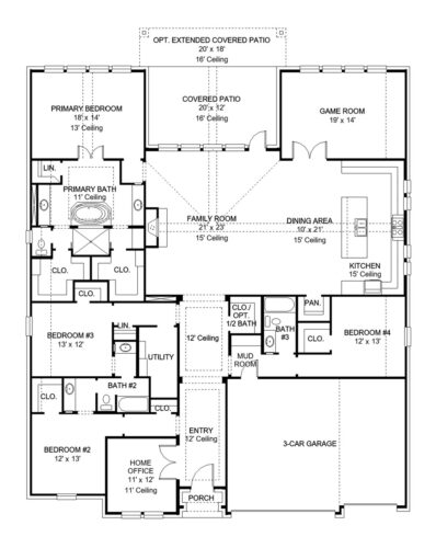 Perry Homes 80'-3300w Floor plan