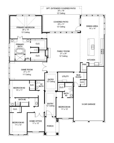 Perry Homes 80'-3334w Floor plan